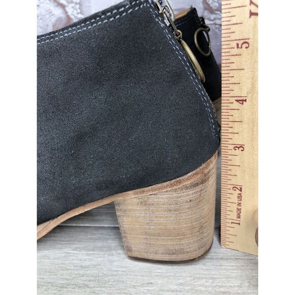 BEEK Falcon Black Suede Leather Back Zip Stacked Heel Booties Women’s 7M US/38EU - Picture 16 of 16